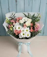 Букет цветов из:  Розы, Лизиантусы и Хризантемы в Анапе