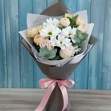 Букет цветов из:  Хризантемы и Розы #REPLACE_PRED# Анапе