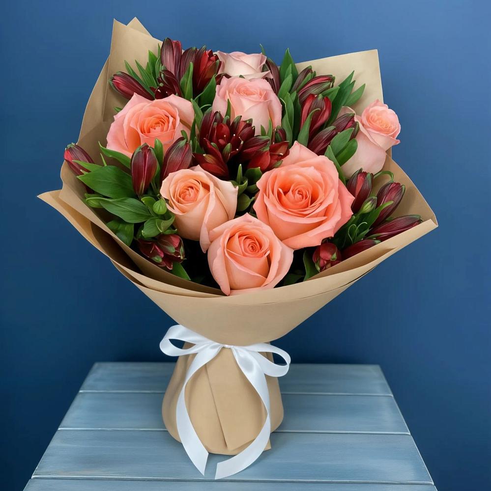 Букет цветов из: Розы и Альстромерии в Анапе