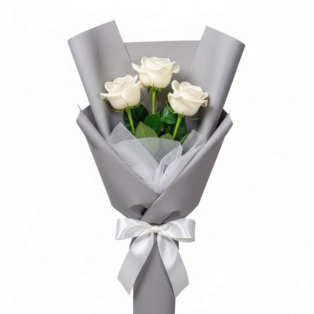 Букет 3 белые розы в Анапе