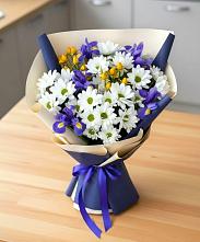 Букет цветов из:  Розы, Ирисы и Хризантемы #REPLACE_PRED# Анапе