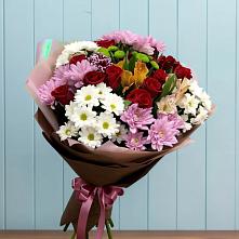 Букет цветов из:  Розы, Хризантемы и Альстромерии #REPLACE_PRED# Анапе
